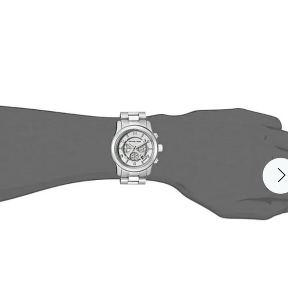 Designer Michael Kors MK8086 Runway Watch Silver Tone-Unisex, EUC New Battery - Picture 7 of 13